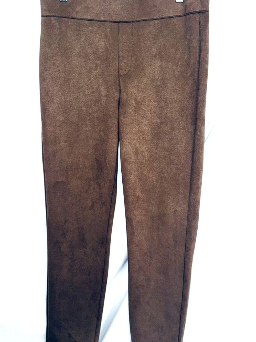 Faux Suede Pants, NEW w/Tags Soft w/Elastic waist Form fitting Taupe Medium